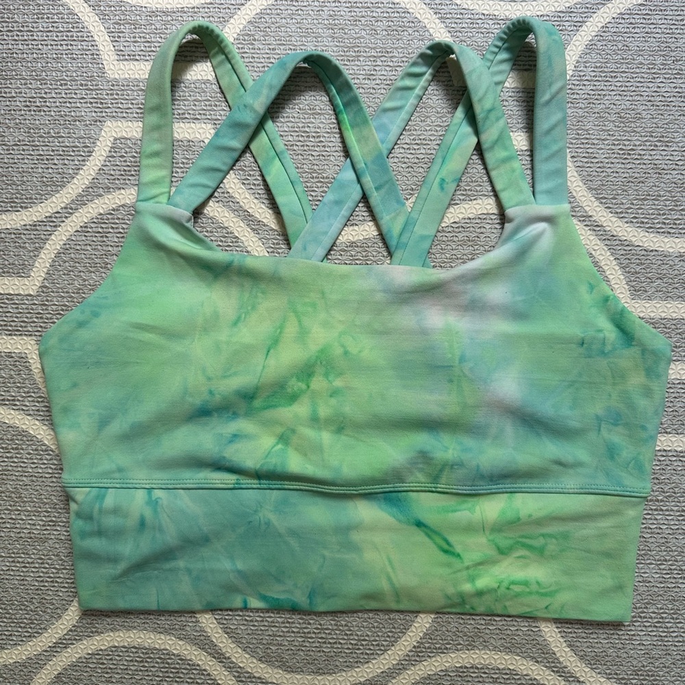 Senita Athletics Key Lime Tie Dye Sierra Crop Top Bra